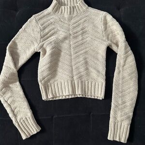 Dynamite Textured Cream Turtleneck Sweater